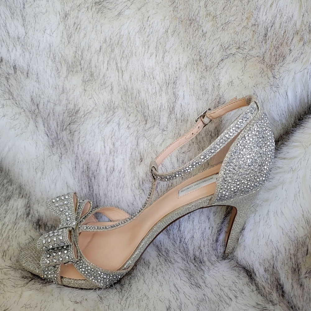 INC Rhinestone Bow heels.